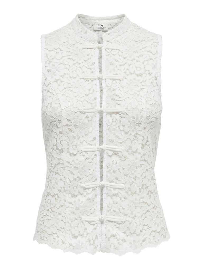 JDY Isolde S/L Buttons Lace Top Cloud Dancer