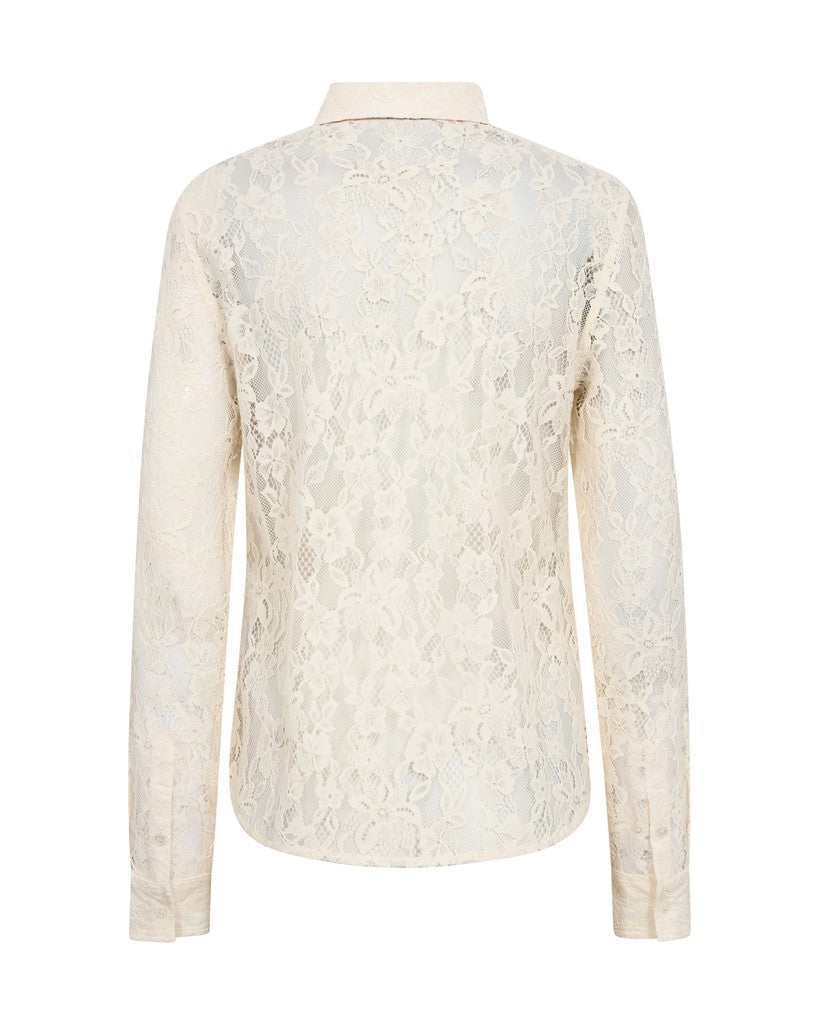 Mos Mosh Kether Lace Tie Shirt Ecru