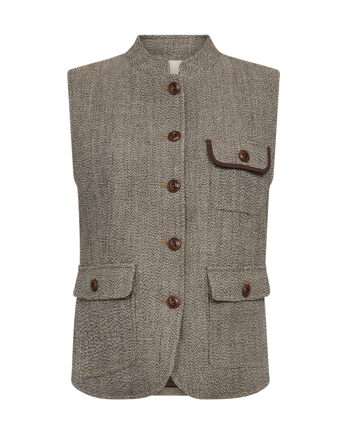 Mos Mosh Abigail Utah Vest Dark Camel