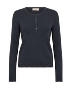 Mos Mosh Aliz Caliz Plain LS Knit Salute Navy