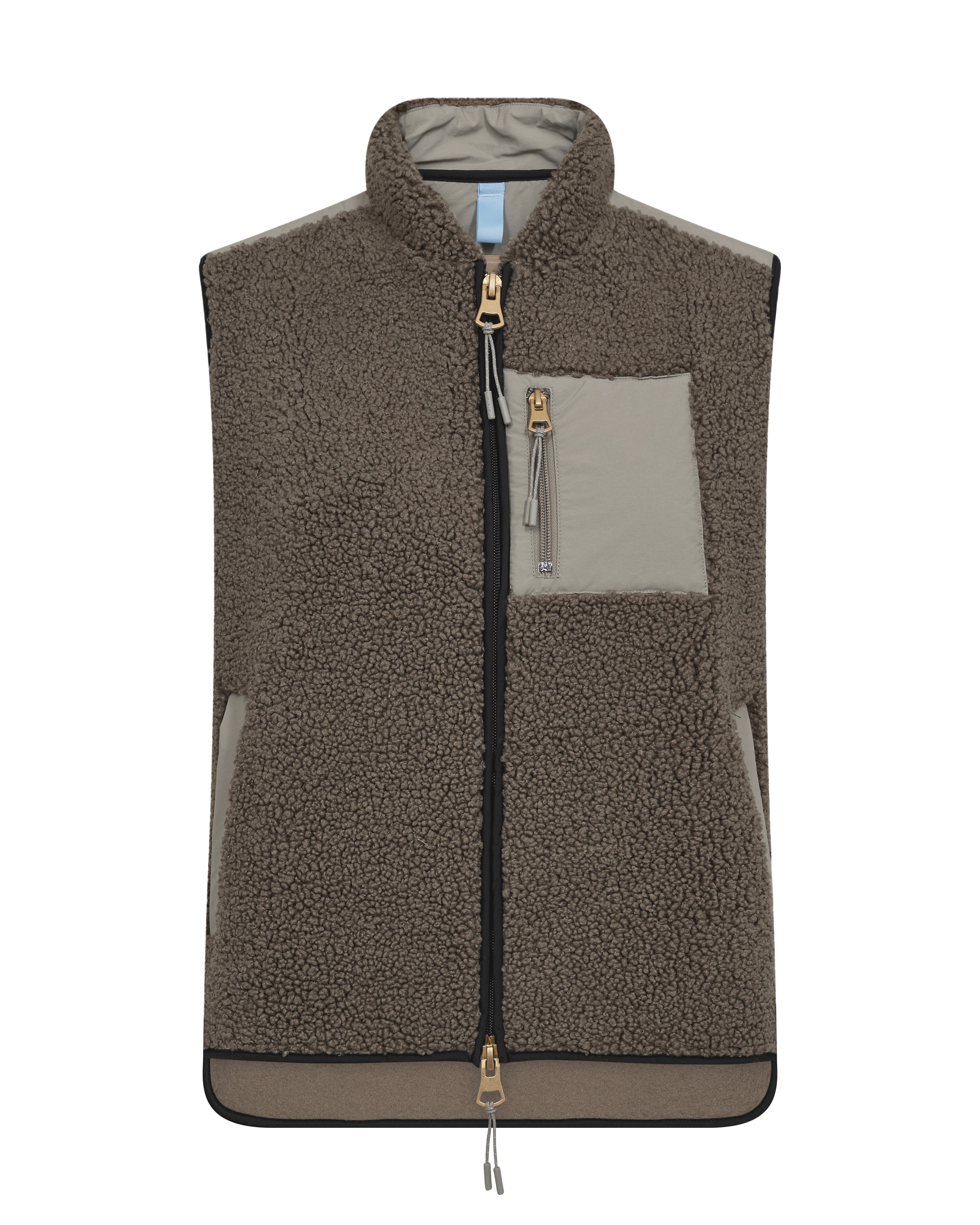 Mos Mosh Rowe Eli Teddy Vest Dusty Olive