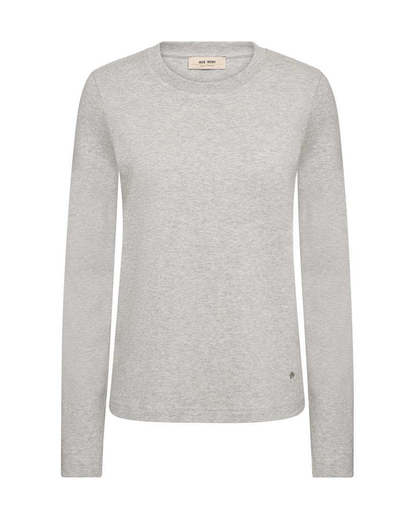 Mos Mosh Millie O-LS Regular Tee Grey Melange
