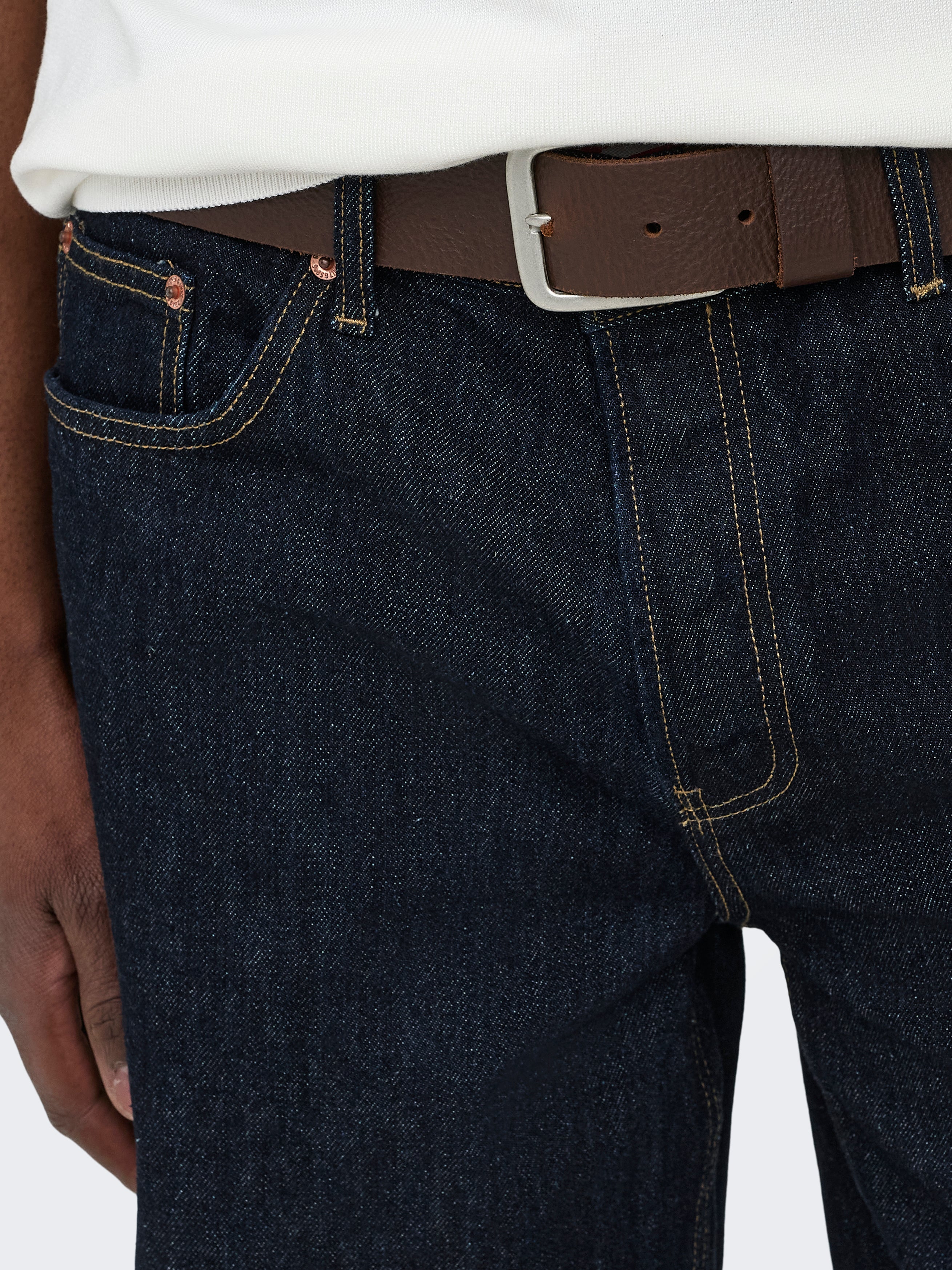 Only & Sons Edge Rinse Shorts Dark Blue Denim