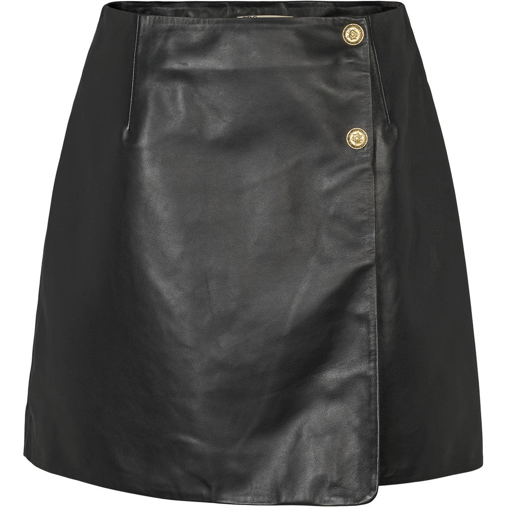 PBO 1034 Komi Leather Skirt Black