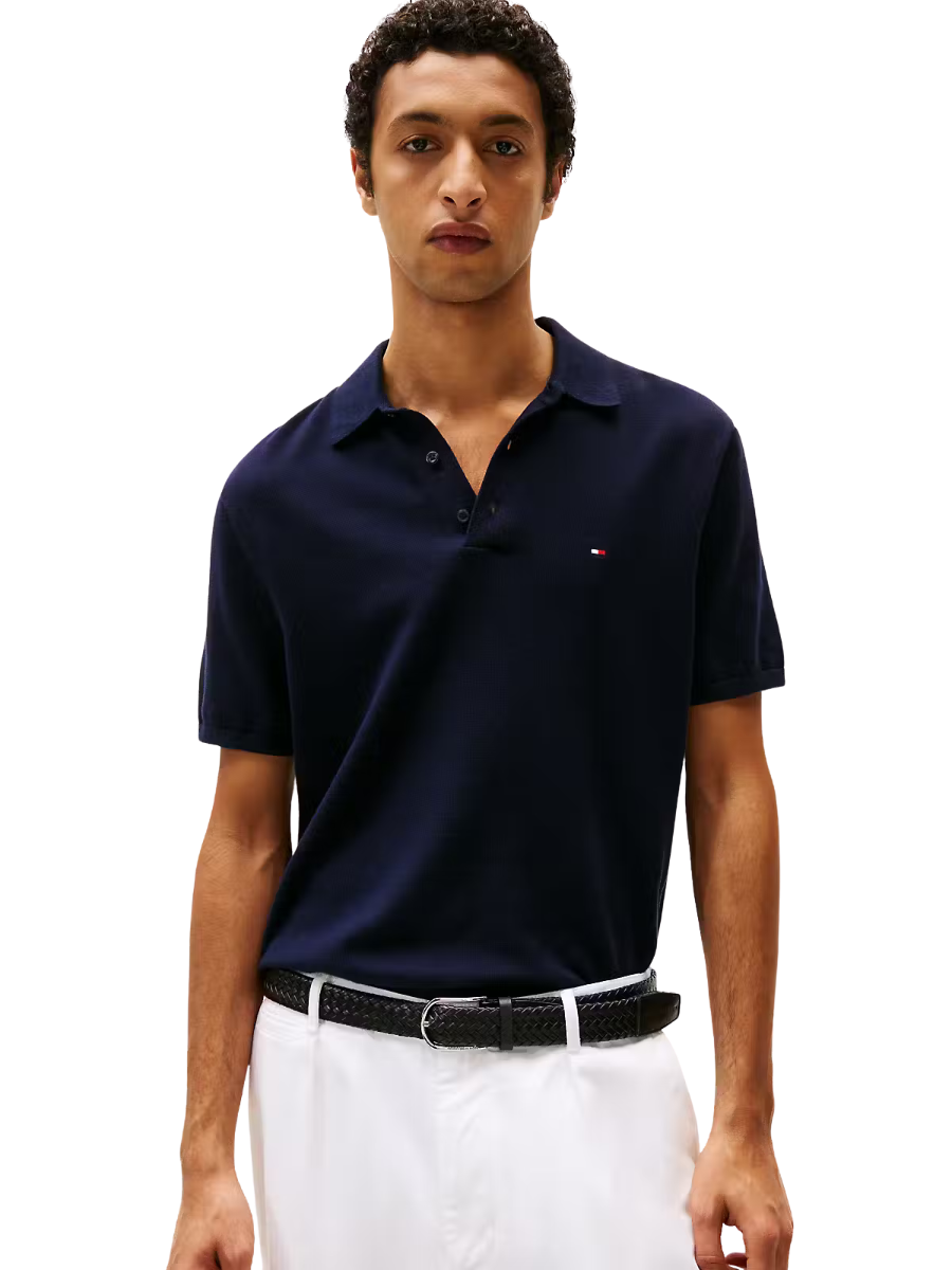 Essential Cotton Knitted Polo Desert Sky