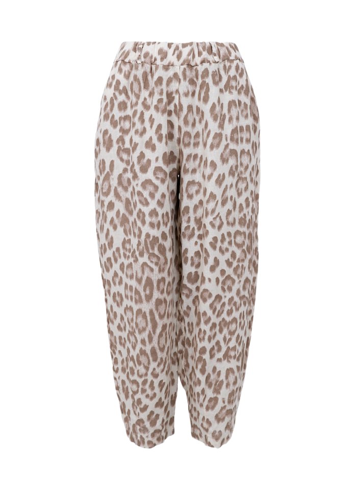 Melina Barrel Linen Pant Nougat Leo