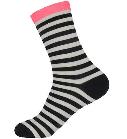 Sock Pair Stripe Mix Black/Light Blue