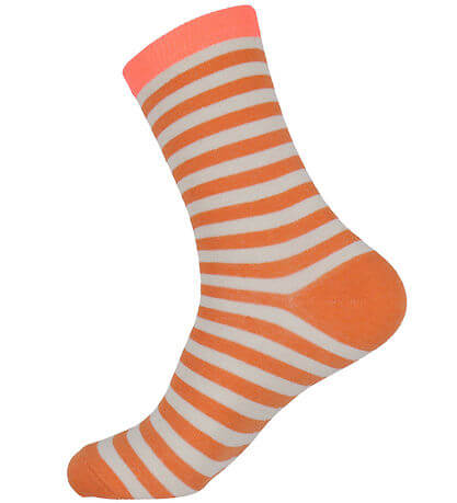 Sock Pair Stripe Mix Black/Tangarine