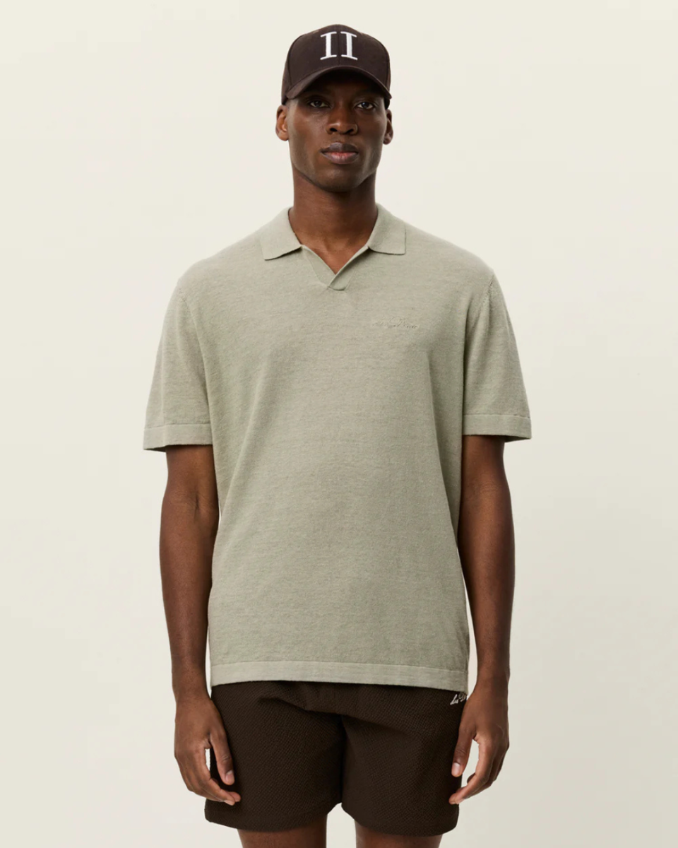Emmanuel Knit Polo Tea Green