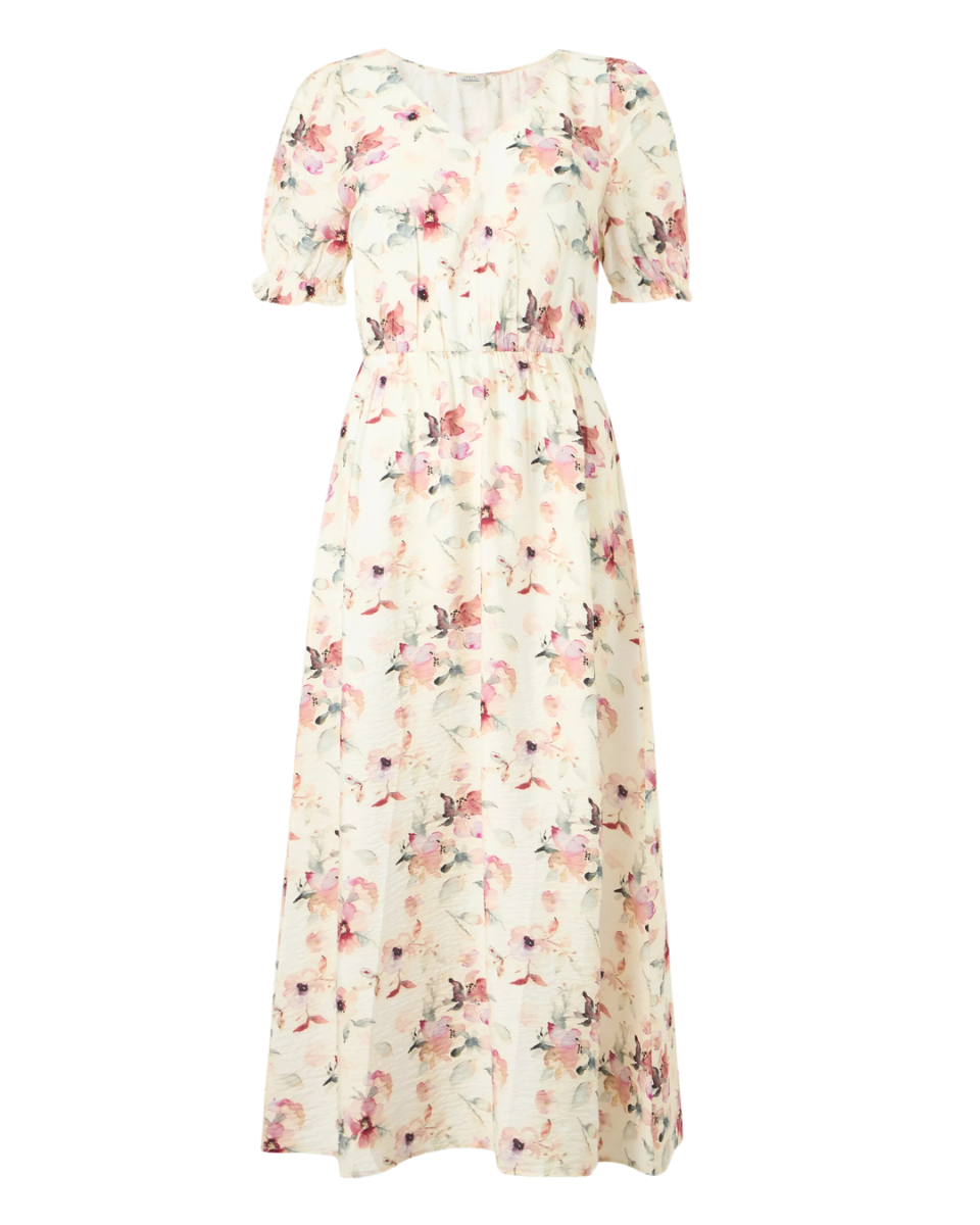 Troya Life S/S Midi Dress Cloud Dancer