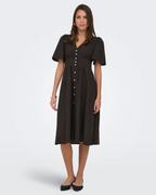 Nora 2/4 Midi Dress Noos Chocolate Torte