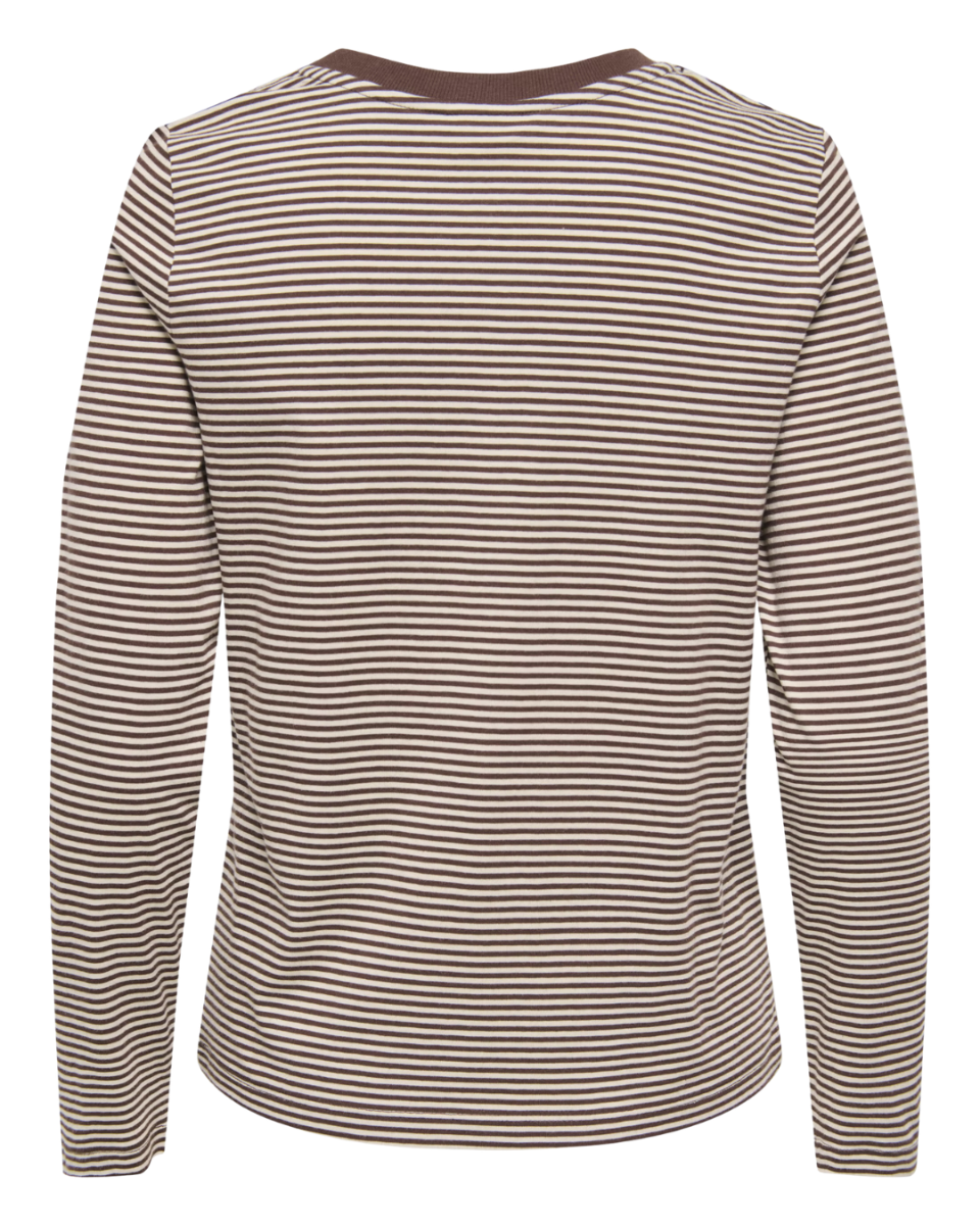 Pisa L/S Print Top Noos Coffee Bean
