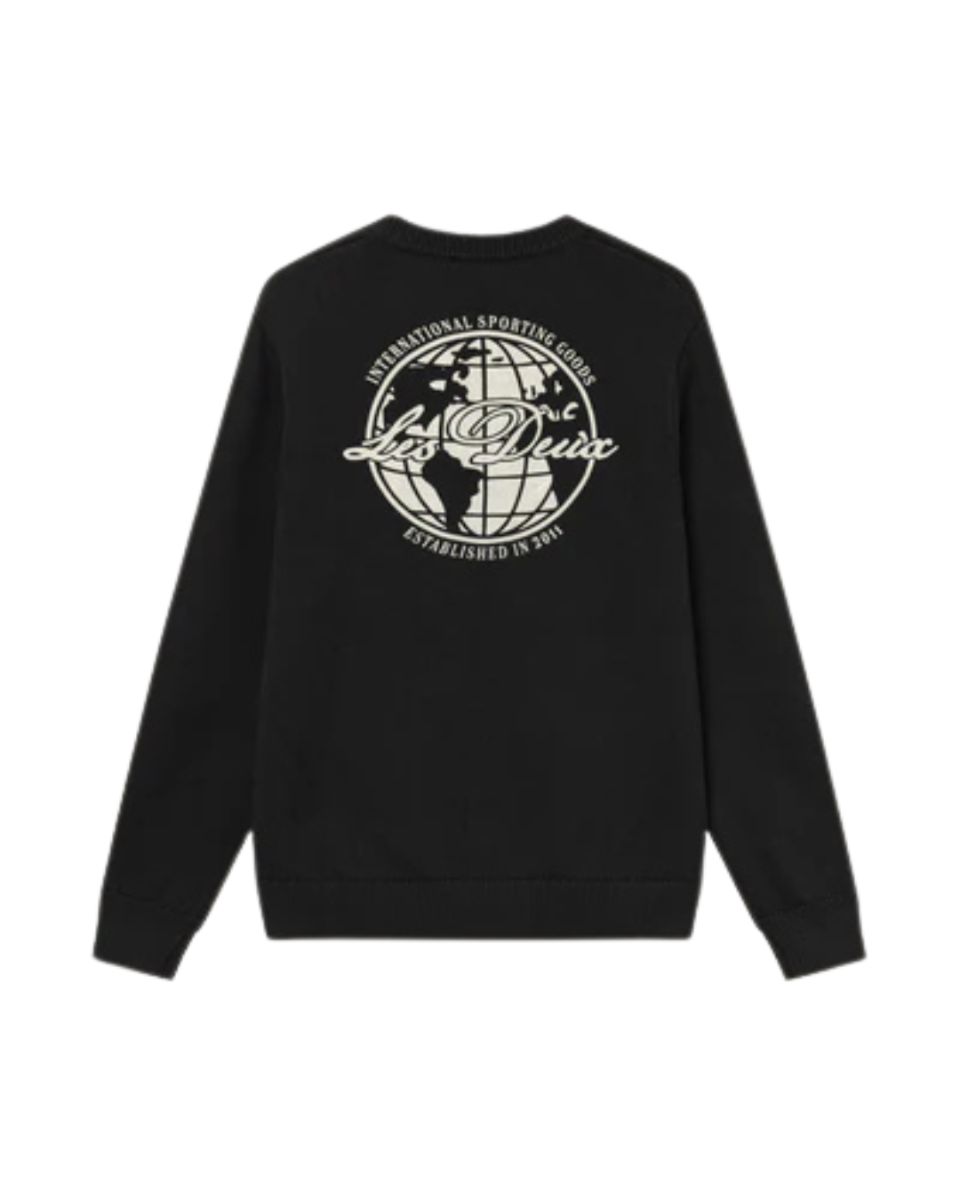 Gary Globe Knit Jumper Black