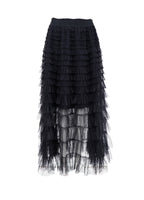 Black Colour Angelina Mesh Skirt Black