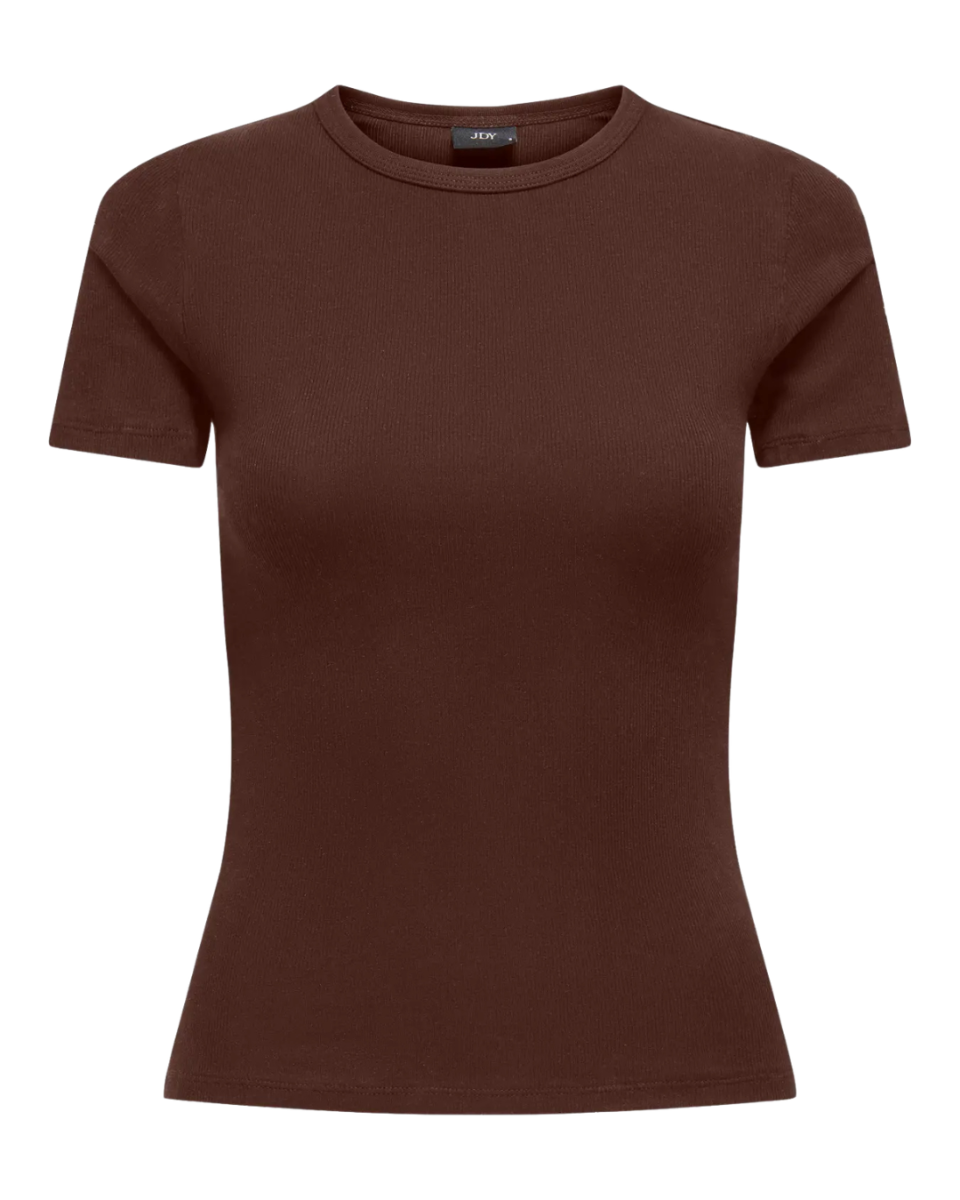Lucky S/S O Neck Top Chicory Coffee