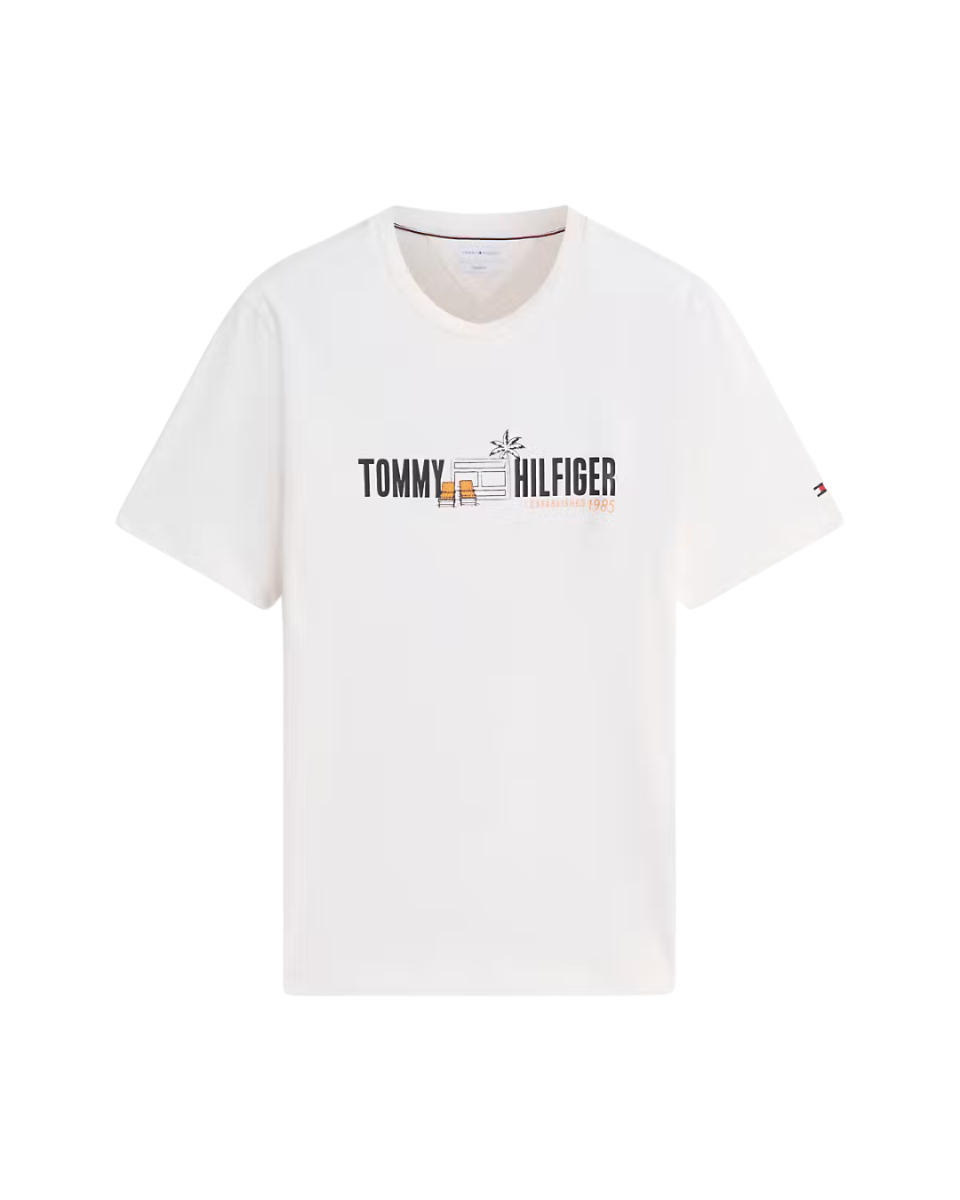 Summer Chest Graphic Regular Tee Ivory Petal