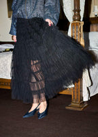 Black Colour Angelina Mesh Skirt Black