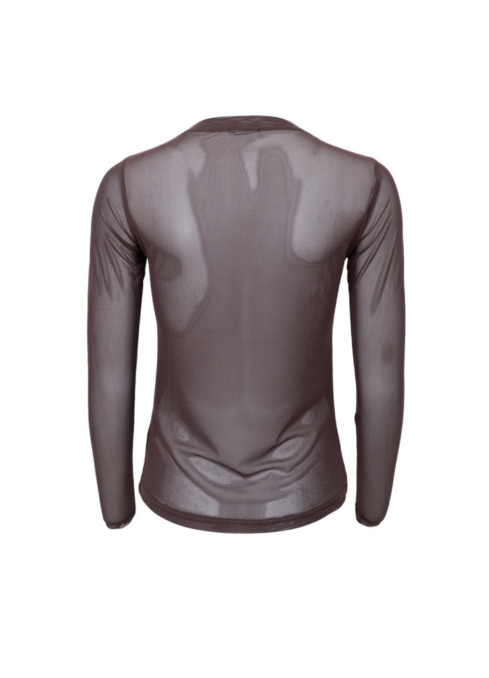 Black Colour Annie Mesh Blouse Coffee