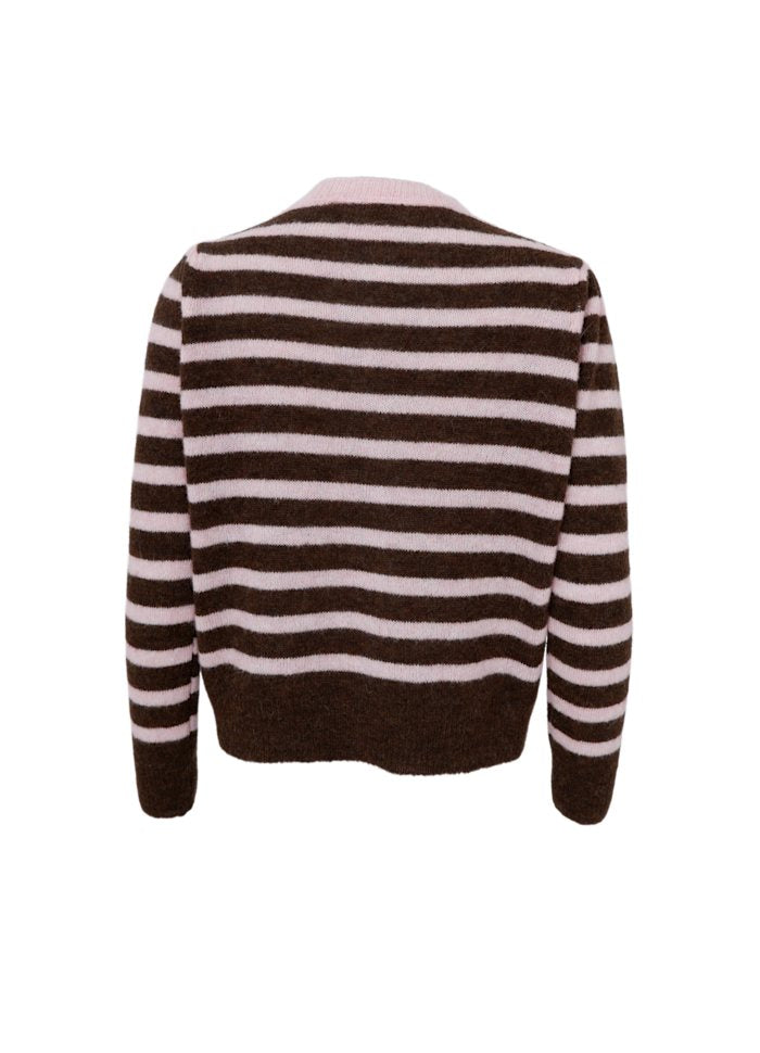 Black Colour Dell Puff Cardigan Brown
