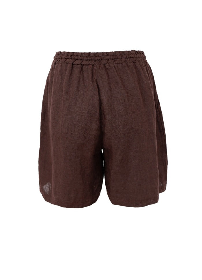 Melina Linen Shorts Coffee
