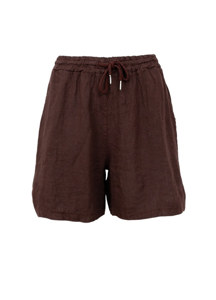 Melina Linen Shorts Coffee