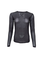 Black Colour Jessie Mesh Blouse Black