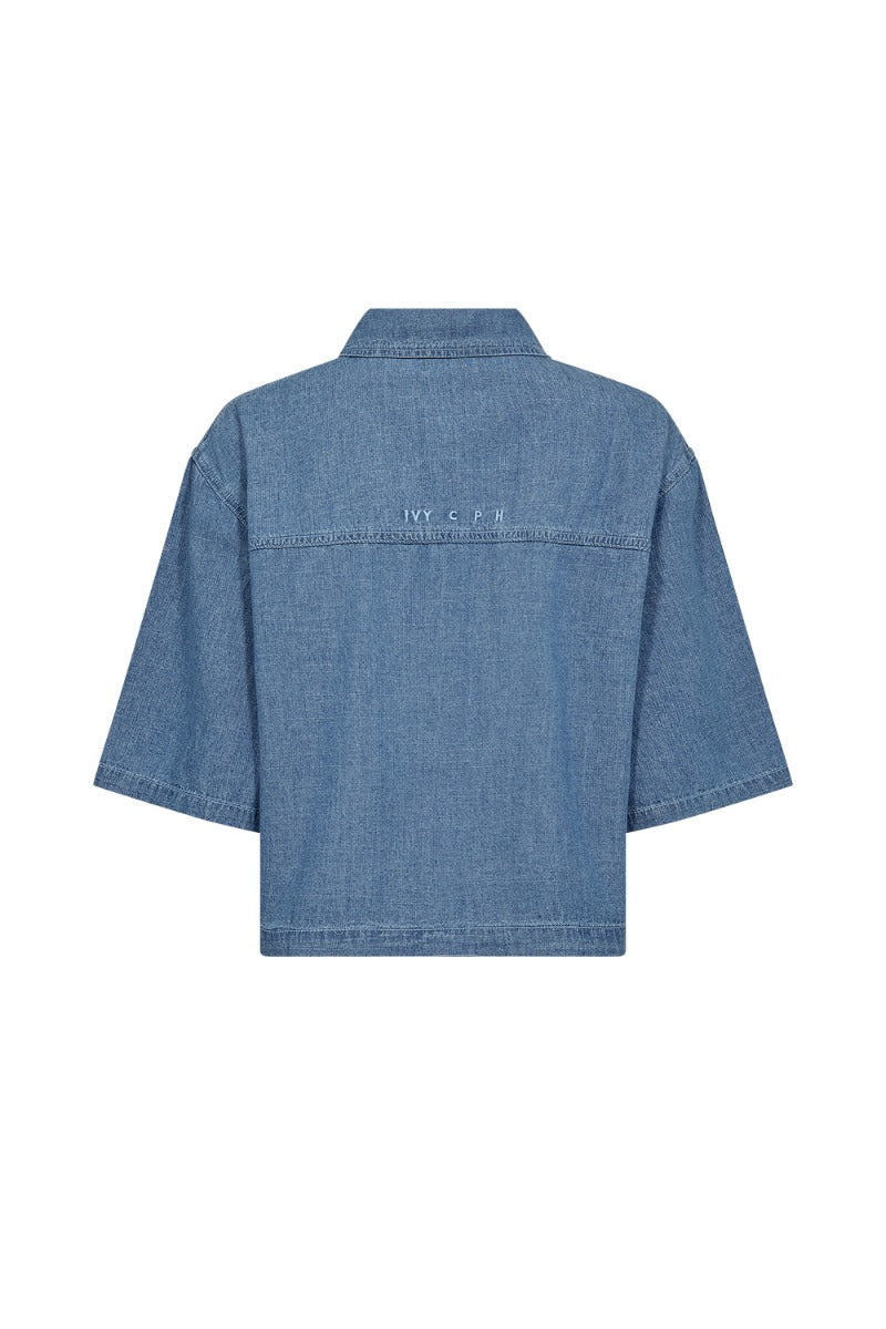 Uta Oversize SS Chambray Shirt Denim Blue