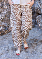 Melina Barrel Linen Pant Nougat Leo