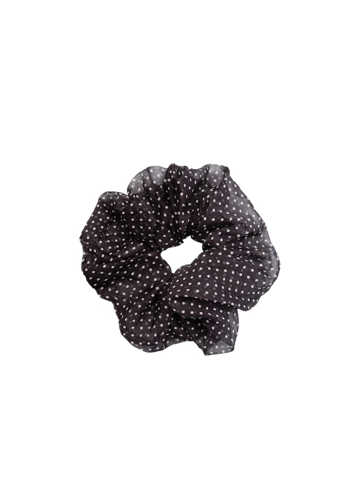 Black Colour Hella Scrunchie Black Dot