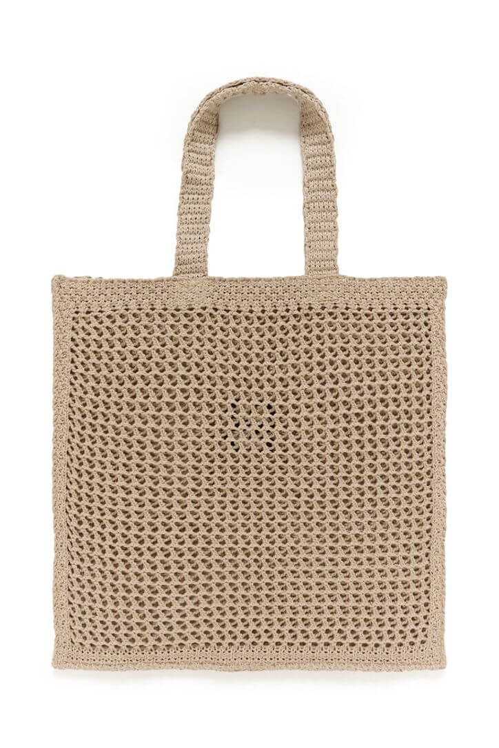Crochet Tote Bag Beige