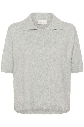 Paloma Fine Knit Polo Light Grey Melange