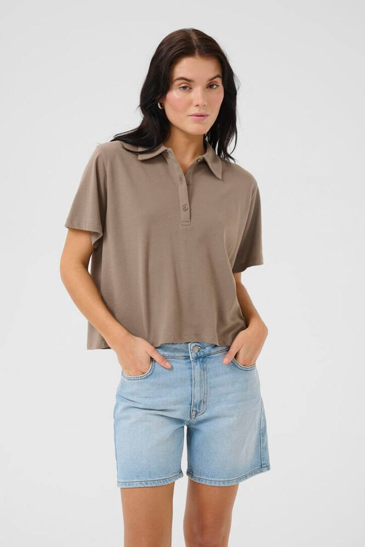Abby Polo T-shirt Walnut