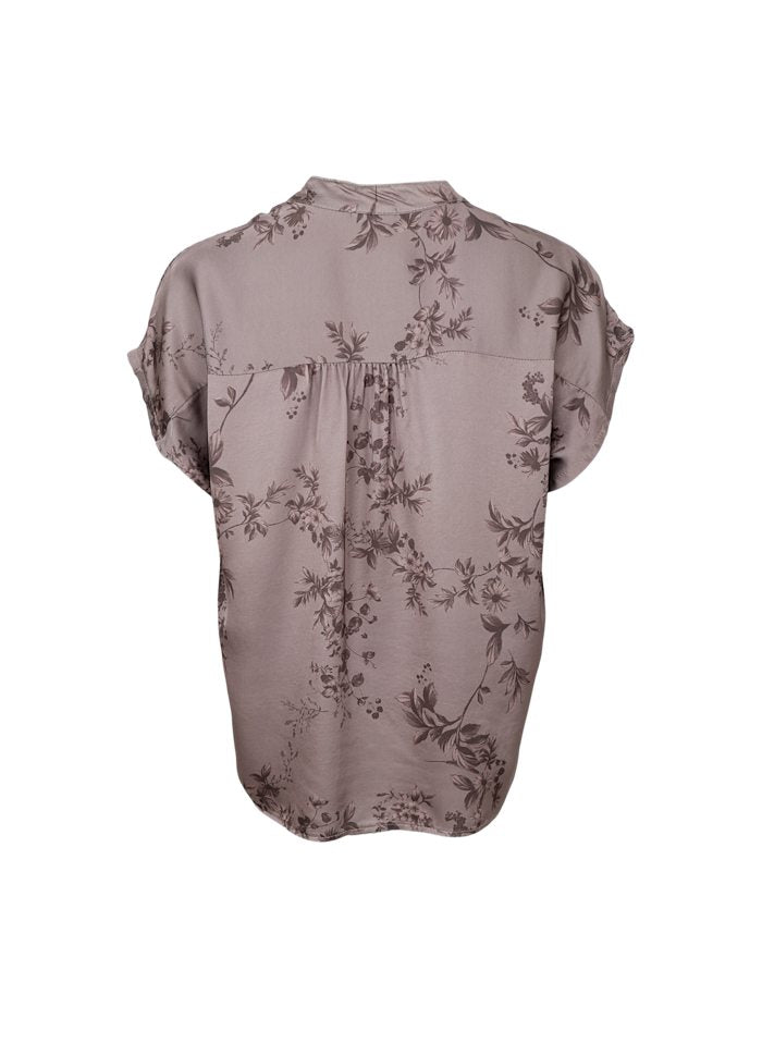 Black Colour Nancy SS Blouse Taupe