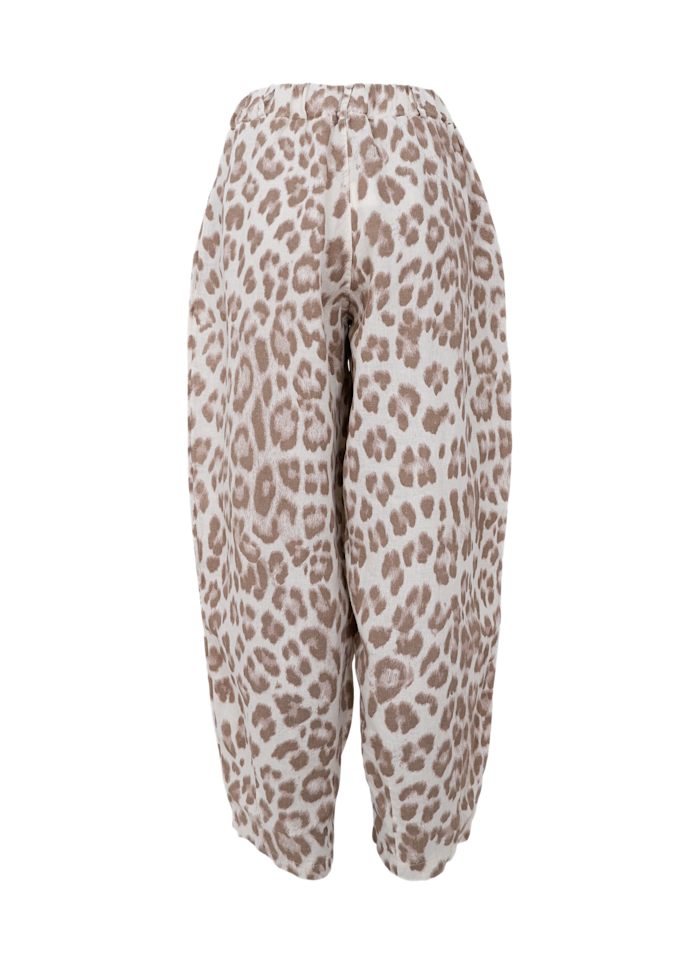 Melina Barrel Linen Pant Nougat Leo