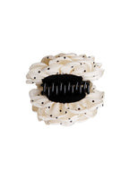 Black Colour Villa Mega Flower Hair Claw Creme W. Dots
