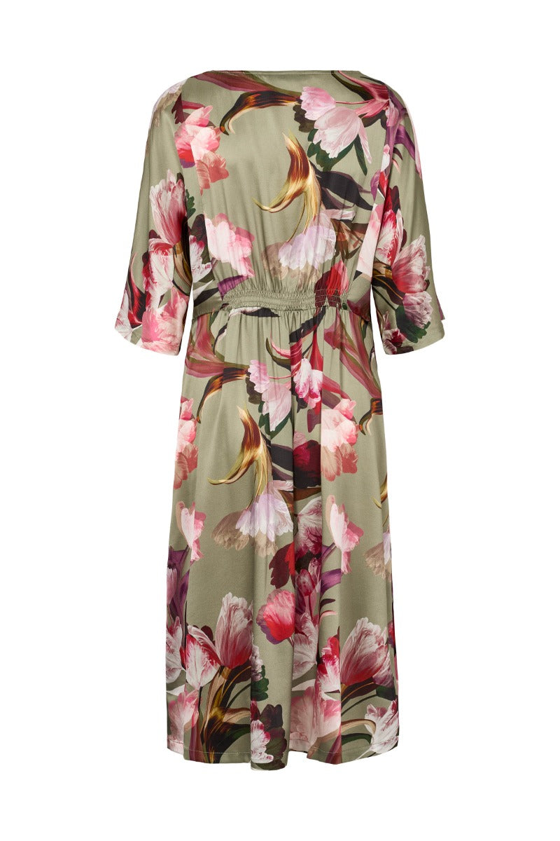 Norring Silk Dress Army Mix