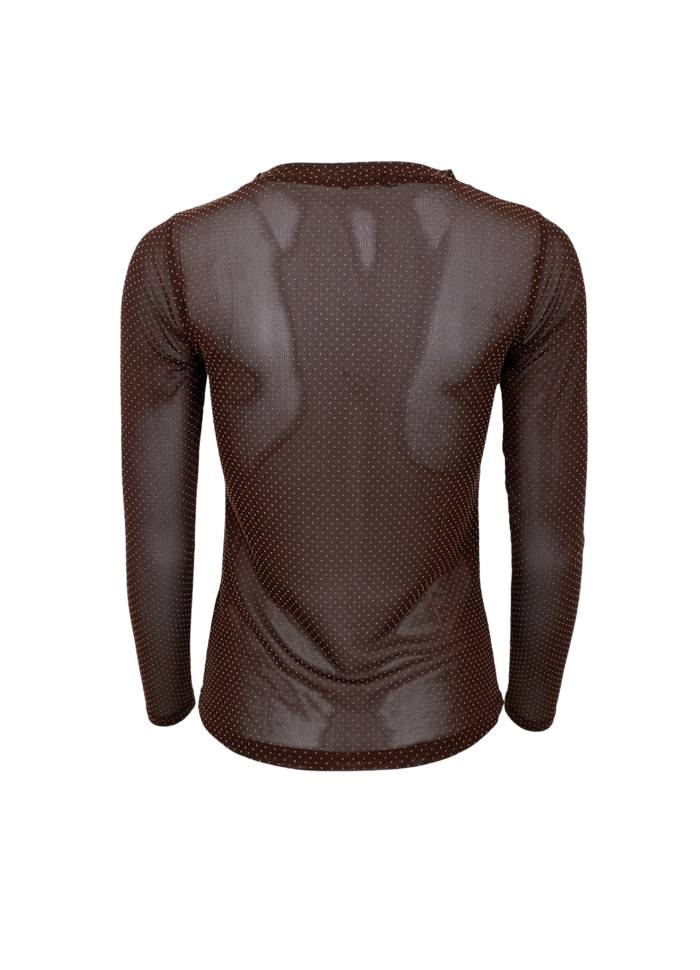 Black Colour Jessie Mesh Blouse Coffee