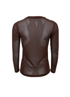 Black Colour Jessie Mesh Blouse Coffee