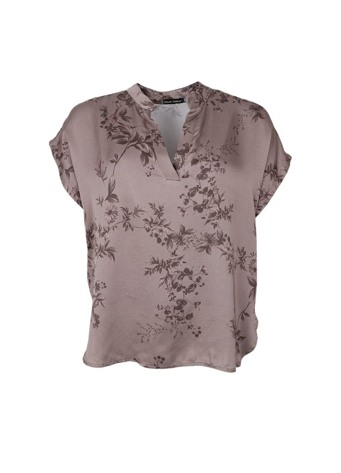 Black Colour Nancy SS Blouse Taupe