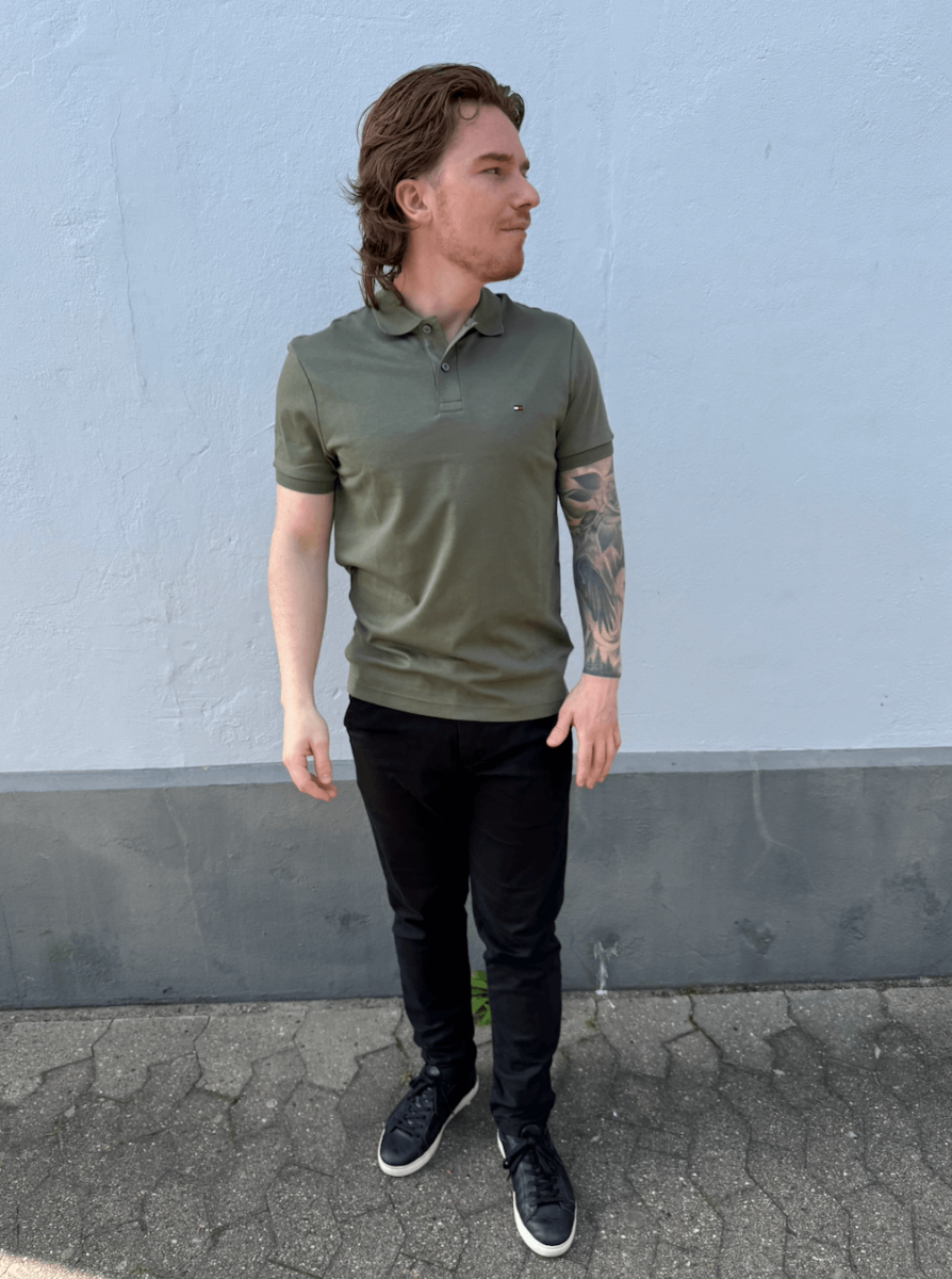 Liquid Cotton Reg Seasonal Polo Battle Green