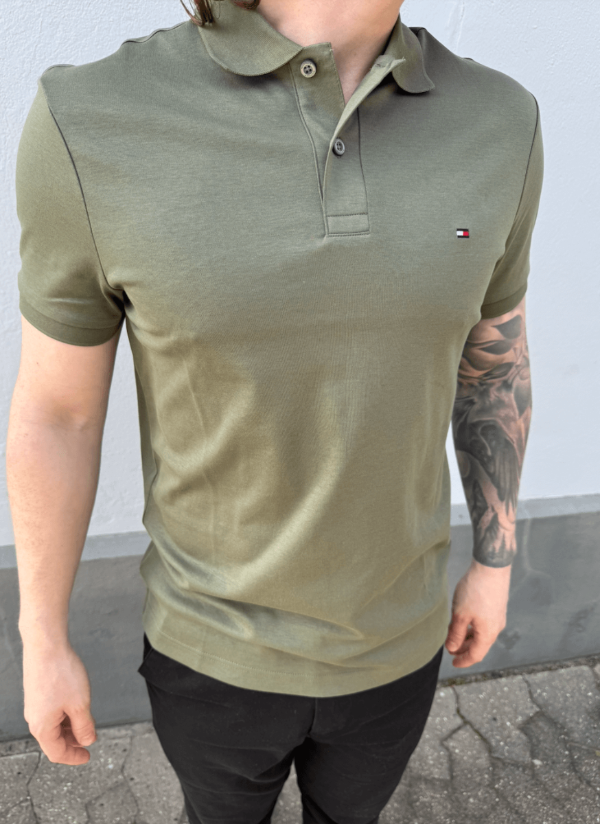 Liquid Cotton Reg Seasonal Polo Battle Green