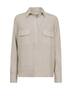 Enna Linen Pocket Blouse Cement