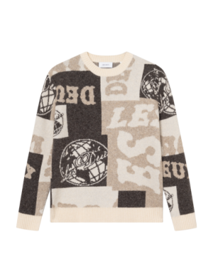 Globe Crewneck Knit Dark Sand