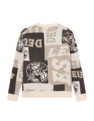 Globe Crewneck Knit Dark Sand