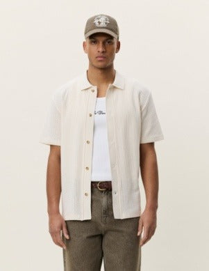Pointelle SS Shirt Eggnog White