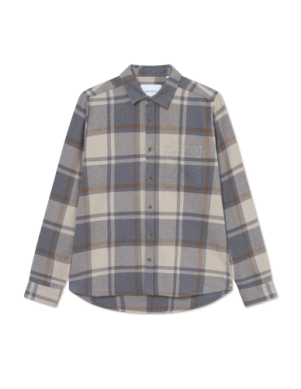 Jeremy Check Flannel Shirt Grey Melang