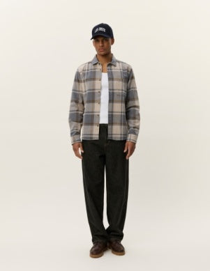 Jeremy Check Flannel Shirt Grey Melang