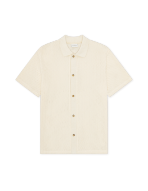 Pointelle SS Shirt Eggnog White