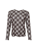 Black Colour Kamma Mesh Blouse Brown Tartan