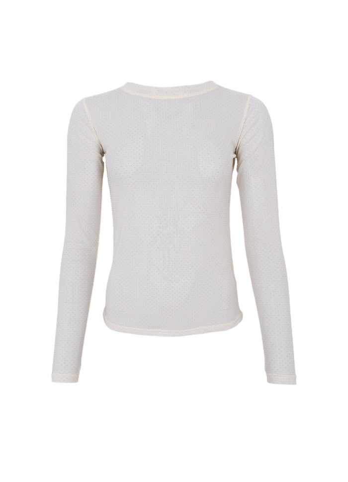 Black Colour Jessie Mesh Blouse Creme